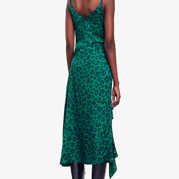 SANDRO
Leopard-print ruffle-trim woven midi dress - Picture 3 of 5